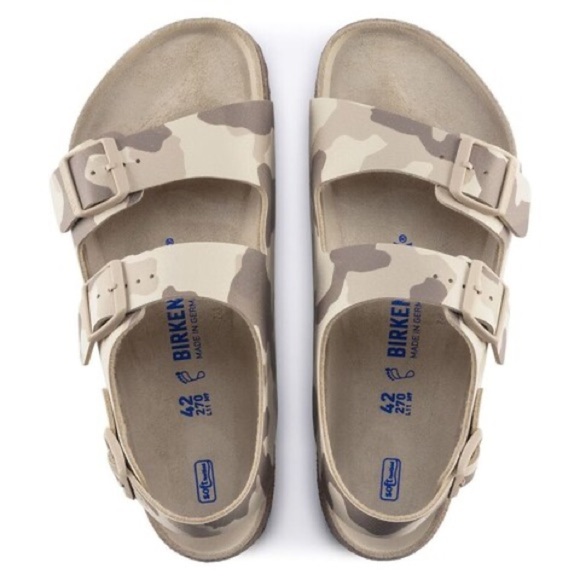 BIRKENSTOCK Milano Camo Desert Soil Gray Taupe Sandals - Picture 1 of 14